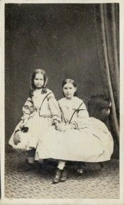 cdv georgina alma croker in matching outfits c 1860
