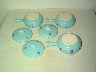 1950s Cronin Crock Pottery Blue Tulip Pattern Round 3 Soup Chille