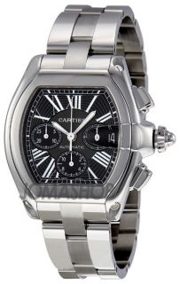 New Cartier Roadster Stainless Chronograph XL Mens Watch Paid $10 300