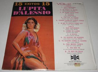 Lupita DAlessio 15 Exitos Vol 2 Part SEALED LP