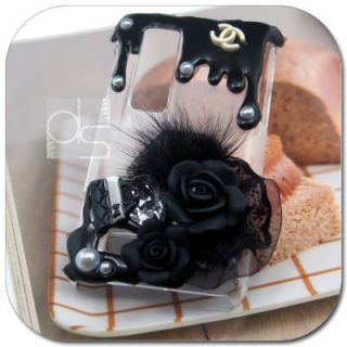Black Rose Deco Cute Hard Skin Case Cover LG P920 Optimus 3D at T