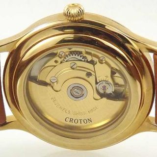Croton Mens Swiss Automatic Gold Tone Watch Cro AQU1511