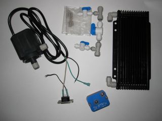 Swiftech computer CPU water cooling kit Radiator Pump Water block