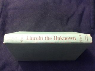 Signed Dale Carnegie Lincoln The Unknown Hard Cover Book