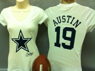 SM L Womens Dallas Cowboys Shirt Ladies Miles Austin Tshirt Tee Jersey