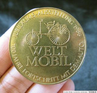 Original Daimler Benz Welt Mobil Medal 100 Years Anniversary