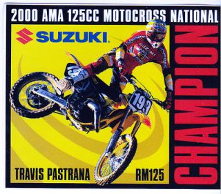 SUZUKI TRAVIS PASTRANA 2000 AMA 125 NATIONAL CHAMPION* Sticker Vintage