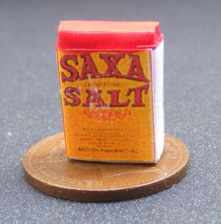 12 Scale Old Saxa Table Salt Box Dolls House Miniature Kitchen