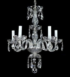 Antique Crystal Chandelier Light Waterford Style Vintage Rewired