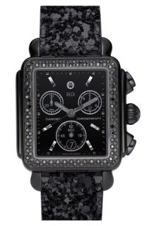 MICHELE Deco Noir Diamond Customizable Watch