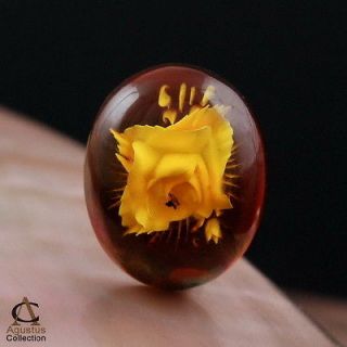 Baltic AMBER Rose Art Carving Genuine Gemstone Cabochon for setting 1