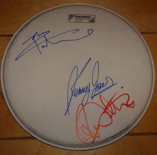  Hand Signed 12 inch Coated Drum Skin Head Townshend Daltrey