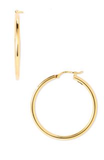 Charles Garnier 18 Karat Gold Classic Hoop Earrings