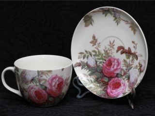  china cup and saucer in BROMPTON ROSE pattern, made by CREATIVE TOPS