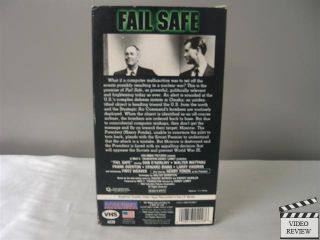 Fail Safe VHS Dan OHerlihy Walter Matthau Frank Overton Henry Fonda