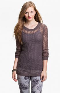 Frenchi® Sheer Pointelle Sweater (Juniors)