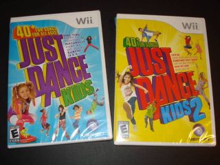 KIDS JUST DANCE 1 & 2 DANCING SINGING MUSIC Wii GAME LOT 80+ SONGS NEW