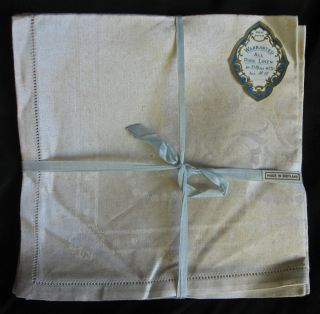  but unused pure linen damask napkins, made in Scotland, 18 sq