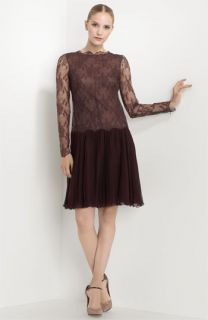 Valentino Pleated Skirt Lace Dress