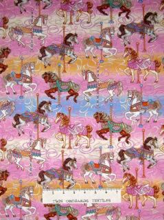 Painted Ponies Pink Stripe Dan Morris RJR Fabric BTY