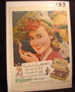 Vintage Advertising Print Ad 1945 Whitmans Chocolate