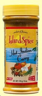 Island Spice HOT INDIAN CURRY   Product of Jaimaica   8oz Jars