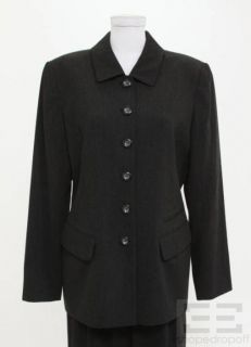 Dana Buchman 3pc Charcoal Grey Wool Blazer Skirt Pant Suit Sz 10 12 14