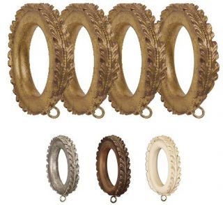 Menagerie Acanthus Drapery Hardware Curtain Rings Set of 4 for 2 Pole