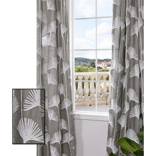  Crewel Embro Grey Crewel Embroidered 50W x 108L Curtain Panel