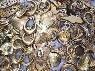 lb raw BRASS CHARMS STAMPINGS vintage molds jewelry making sale 25