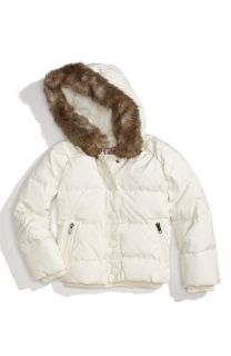 Juicy Couture Faux Fur Trim Down Puffer Jacket (Little Girls)
