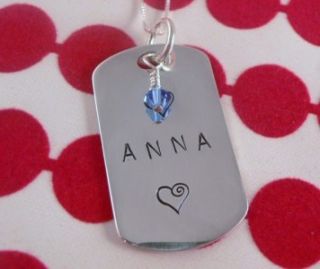 Dog Tag Necklace Personalized Sterling Silver Custom