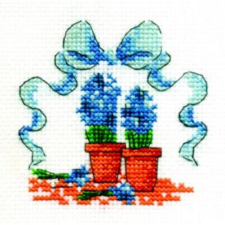 DMC Flowers Hyacinths in Pots Cross Stitch Kit New