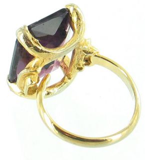 vintage faux amethyst emerald cut ring adjust be sure to