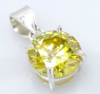 Gold Citrine 925 Sterling Silver Pendant Jewelry 