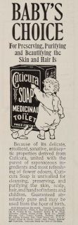 1907 Vintage Ad Medicinal Cuticura Soap Skin Hair Baby   ORIGINAL
