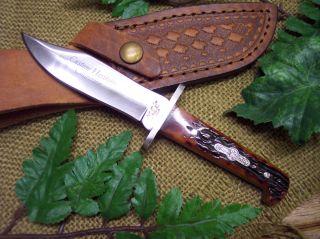 Bear Son Cutlery Caramel Gunstock Custom Heritage Baby Bowie Knife 500