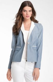 Valette Theodore Contrast Lapel Chambray Jacket