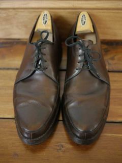 Vintage 50s Brown Leather Dapper Work Oxfords 10 5 D 44 5