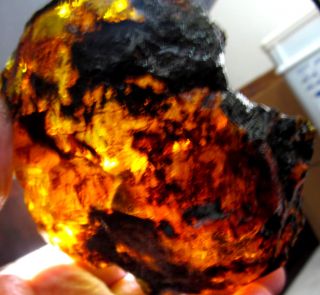 Outstanding Dominican Crystal Clear Orange Green Amber Rough Specimen