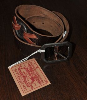LVC Levis Vintage Clothing Ring and Lace Belt Brown Leather
