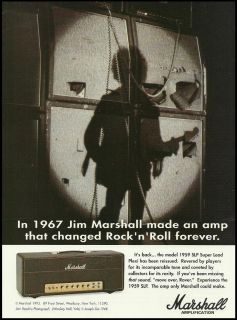 THE 1959 SLP SUPER LEAD PLEXI JIM MARSHALL REISSUE AMP 8X11 AD JIMI