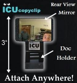 Icucopyclip Cubicle Computer Mirror Document Holder