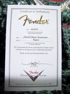 Fender Custom Shop David Gilmour Black Relic Stratocaster Strat