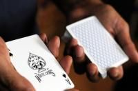 David Blaine White Lions Playing Cards Deck Blue Split Spades Smoke