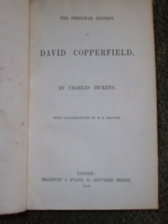 David Copperfield Charles Dickens 1850 True First Edition