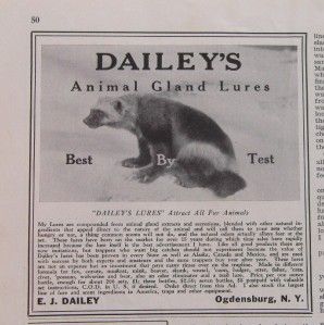 1937 e j dailey animal gland lures ad ogdensburg ny