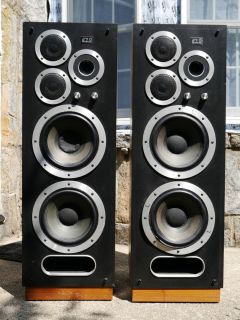 Wharfedale E 90 Stereo Speakers RARE Working EXTRAS as Is