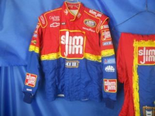 Race Used Bobby Labonte 19 Slim Jim Chevy Crew Suit Firesuit 2 PC
