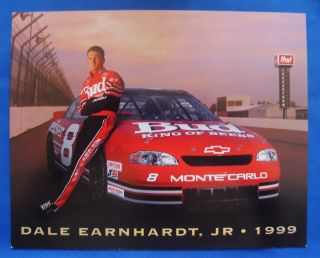Dale Earnhardt Jr 8 Bud 1999 Postcard 8 x 10